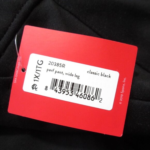 NWT SPANX 20385R The Perfect Wide Leg in Black Ponte Stretch Pants 1X - Picture 3 of 5